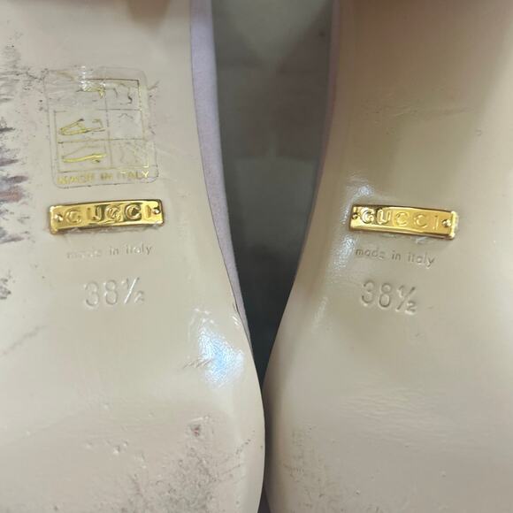 Gucci Double GG Marmont Blush Pink Suede Fringe Loafer Pump - Picture 10 of 15